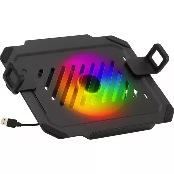MOZOS LP-RGB nešiojamojo kompiuterio platforma, VESA 75x75/100x100, juoda, RGB apšvietimas