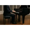 MOZOS PB03 pianino suoliukas – reguliuojamas aukštis, eko-oda, juodas