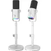 MOZOS GM-ONE White Dynamic Microphone USB XLR RGB LED