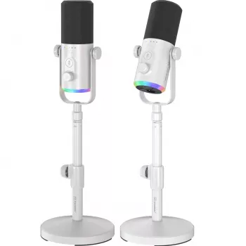 MOZOS GM-ONE White Dynamic Microphone USB XLR RGB LED