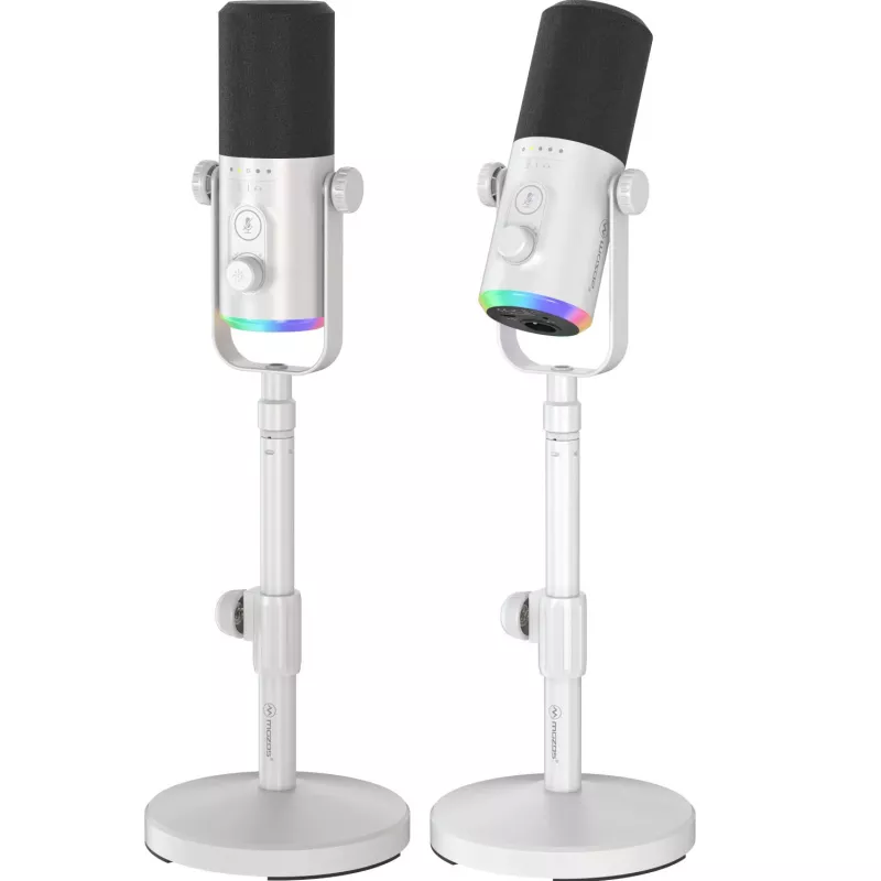 MOZOS GM-ONE White Dynamic Microphone USB XLR RGB LED