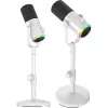 MOZOS GM-ONE White Dynamic Microphone USB XLR RGB LED