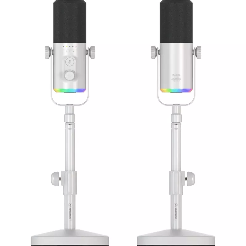 MOZOS GM-ONE White Dynamic Microphone USB XLR RGB LED