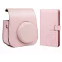 LOVEINSTANT 2-in-1 rinkinys: apsauginis dėklas ir nuotraukų albumas, skirtas Fuji Instax Mini 11 - rožinė
