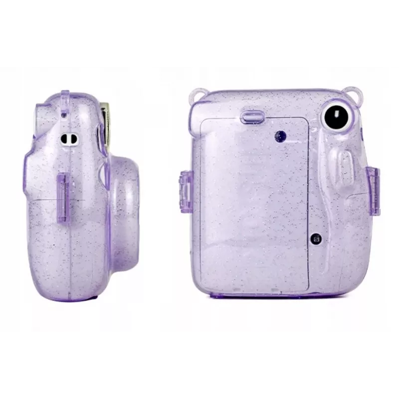 LOVEINSTANT apsauginis dėklas, skirtas Fujifilm Instax Mini 11 – permatomas rožinis su blizgučiais