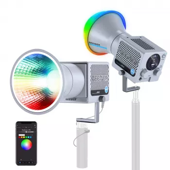 NEEWER HS60C 60W RGB COB LED Video Light, 8700 Lux, CRI 97+, App & 2.4G Control, Bowens Mount