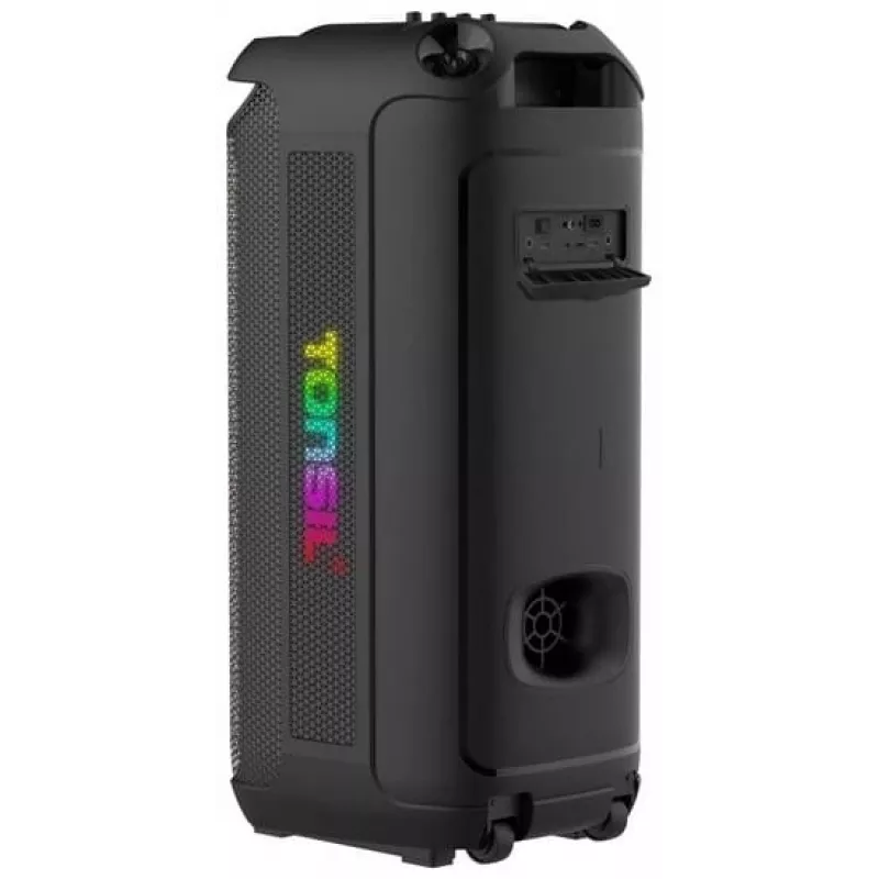 TONSIL Party Dance 1600 nešiojamas Bluetooth kolonėlių garsiakalbis su LED šviesomis, karaoke, 1600W PMPO, 80W RMS, 10 inch žemų dažnių garsiakalbiu, TWS, FM radiju, mikrofonu ir nuotolinio valdymo pulteliu