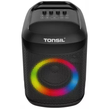 Tonsil Party Dance 800 nešiojamas Bluetooth garsiakalbis su karaoke, disko LED, 80 W RMS, 2x8 inch žemų dažnių garsiakalbiais, juodas