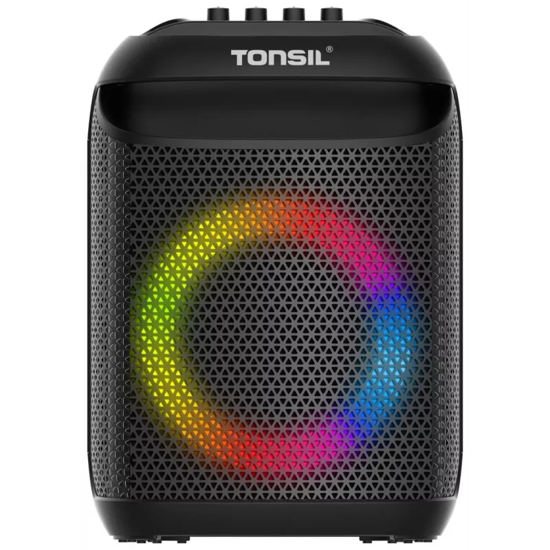 Tonsil Party Dance 800 nešiojamas Bluetooth garsiakalbis su karaoke, disko LED, 80 W RMS, 2x8 inch žemų dažnių garsiakalbiais, juodas