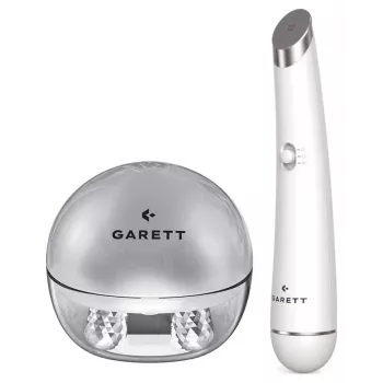 Garett Beauty Pretty Face + Glow Eye White – Daugiafunkcinis veido ir akių grožio prietaisas su LED terapija, valymu ir masažu