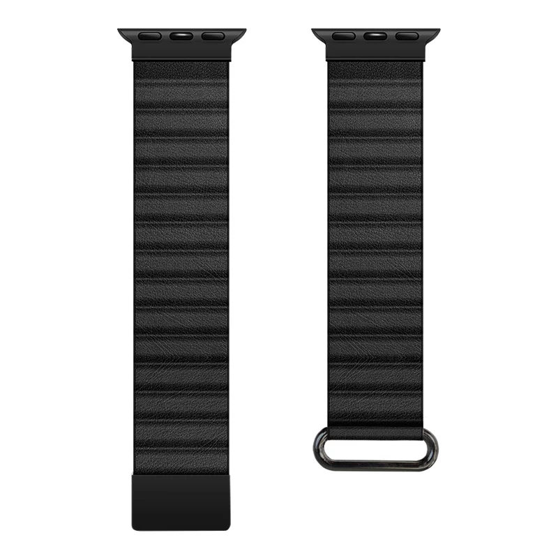 Crong Eclipse Odinė Magnetinė Apyrankė Apple Watch 44/45/46/49 mm (Juoda)