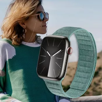 Crong Melange Magnetic Strap, skirta Apple Watch 44/45/46/49 mm (Turquoise Melange)
