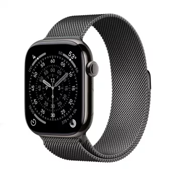 Crong Milano Steel – Nerūdijančio plieno apyrankė Apple Watch 38/40/41/42 mm (Grafito)