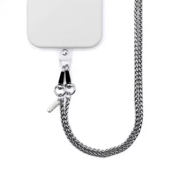 Crong Phone Crossbody Lanyard su sidabrine grandinėle - Universalus išmaniojo telefono dirželis
