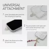 Crong Phone Crossbody Lanyard su sidabrine grandinėle - Universalus išmaniojo telefono dirželis