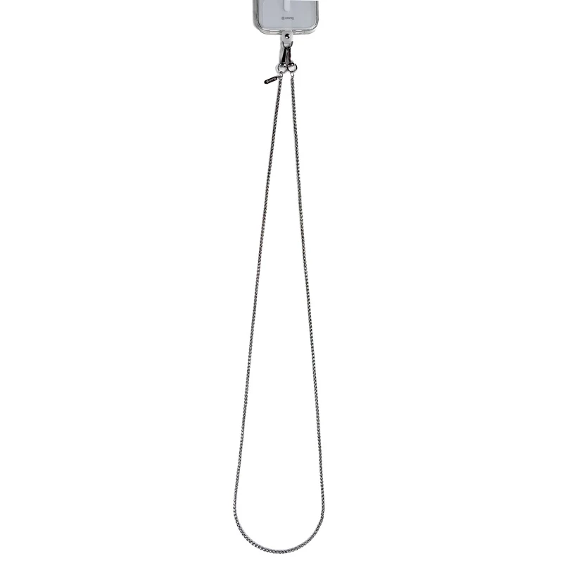 Crong Phone Crossbody Lanyard su sidabrine grandinėle - Universalus išmaniojo telefono dirželis