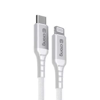Crong Armor Link USB-C į Lightning greitojo įkrovimo MFi laidas 150 cm baltas