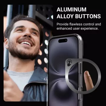 Crong Clear MAG Pro Dėklas, skirtas Apple iPhone 16, MagSafe, Juodas