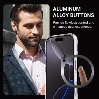 Crong Clear MAG Pro Dėklas, skirtas iPhone 16 Pro, MagSafe, Skaidrus