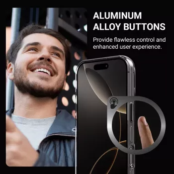 Crong Clear MAG Pro Dėklas, iPhone 16 Pro Max, MagSafe, Juodas Rėmelis
