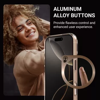 Crong Clear MAG Pro Dėklas, skirtas iPhone 15 Pro su MagSafe (Desert)