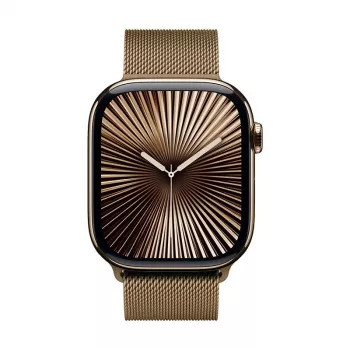 Crong Milano Steel nerūdijančio plieno tinklinis laikrodžio dirželis, skirtas Apple Watch 44/45/46/49 mm – rožinis auksas