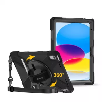 Crong Defender Plus apsauginis dėklas, skirtas iPad 11 A16 (2025) / 10,9 inch (2022), juodas