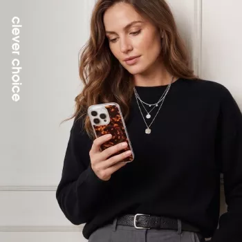 Crong Deluxe MAG Cover - Užpakalinis dangtelis, skirtas Apple iPhone 16 Pro, MagSafe, vėžlio kiauto raštas