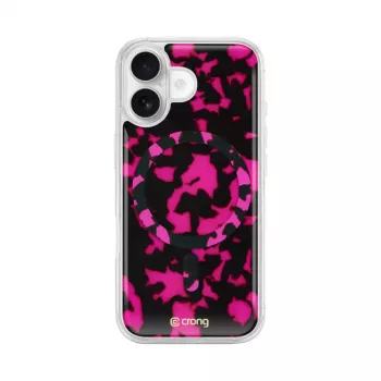 Crong Deluxe MAG Cover - Galinis dangtelis, skirtas Apple iPhone 17, MagSafe, Pink Tortoise
