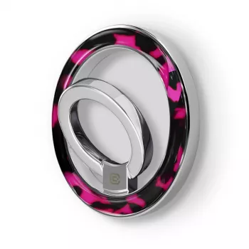 Crong Deluxe RING Holder – Magnetinis telefono žiedo laikiklis su MagSafe (Pink Tortoise)