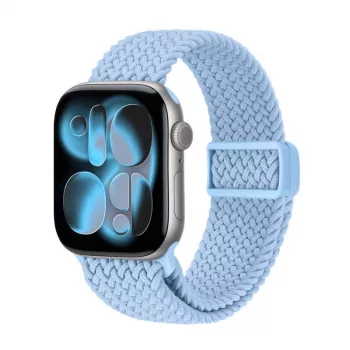 Crong Wave Band Braided Nylon Solo Loop, skirta Apple Watch 38/40/41/42 mm, mėlyna