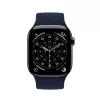 Crong Wave Band Braided Nylon Solo Loop, skirta Apple Watch 44/45/46/49 mm (Navy Blue)