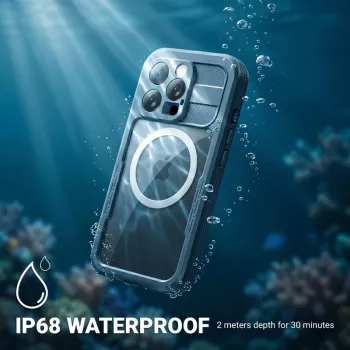 Crong Seal Cover Waterproof IP68 Case for iPhone 16 Pro (Marine)