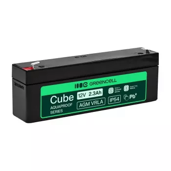 Greencell AGM VRLA 12V 2.5Ah priežiūros nereikalaujantis akumuliatorius kasos aparatams, žaislams (178x36x66mm)