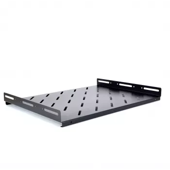 RACKTEL RL-P600S 1U fiksuota lentyna 19 colių stovui, 600 mm gylis, juoda (RAL 9004), 50 kg talpa