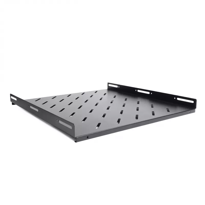 RACKTEL RL-P800S 1U 19 colių fiksuota lentyna 800 mm gylio, 80 kg talpa, juoda