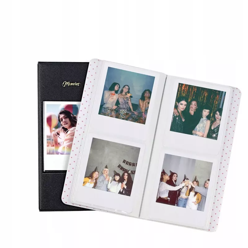 LOVEINSTANT Fotoalbumas 64 nuotraukoms, suderinamas su Fuji Instax Wide, Square, Polaroid 600, SX-70, Now, i-Type – baltas