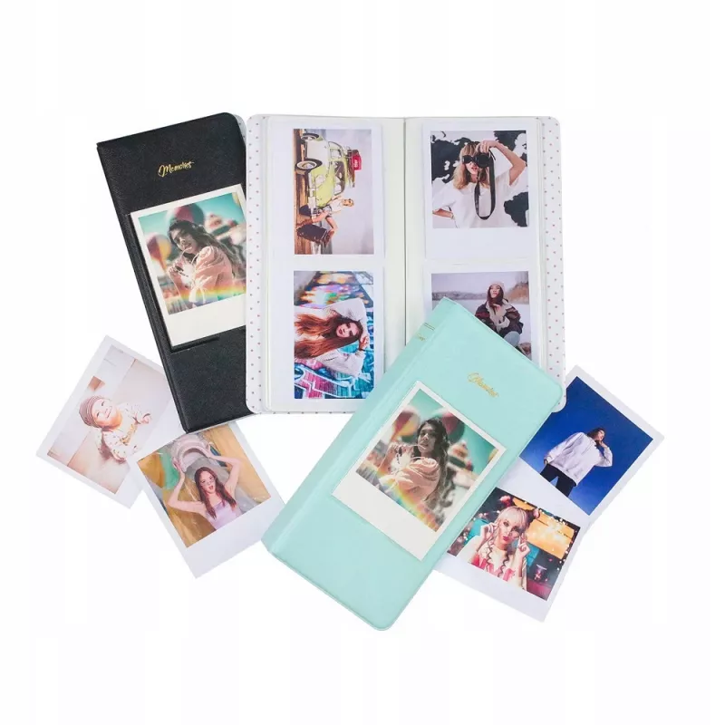 LOVEINSTANT Fotoalbumas 64 nuotraukoms, suderinamas su Fuji Instax Wide, Square, Polaroid 600, SX-70, Now, i-Type – baltas