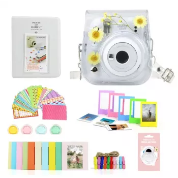 LOVEINSTANT 8-in-1 Accessory Bundle for Fujifilm Instax Mini 11 - Dried Chamomile Design