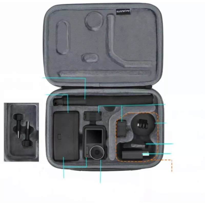 SUNNYLIFE dėklas, skirtas DJI Osmo Action 3 (OA3-B511-D)