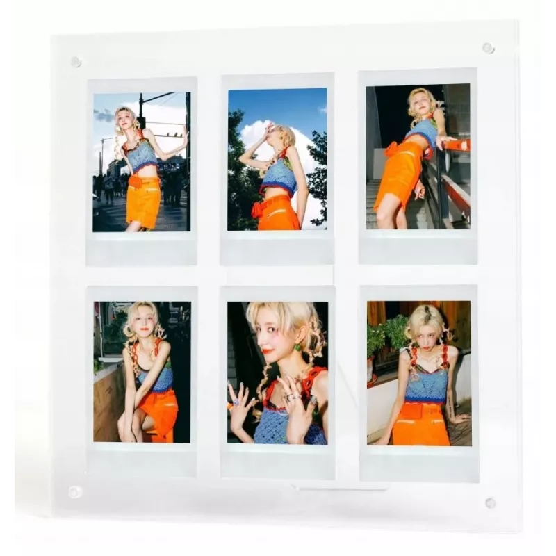 LOVEINSTANT Stovintis nuotraukų rėmelis 6 nuotraukoms, suderinamas su Fujifilm Instax Mini / Xiaomi / Polaroid / Canon / HP / Kodak - Zink / Skaidrus