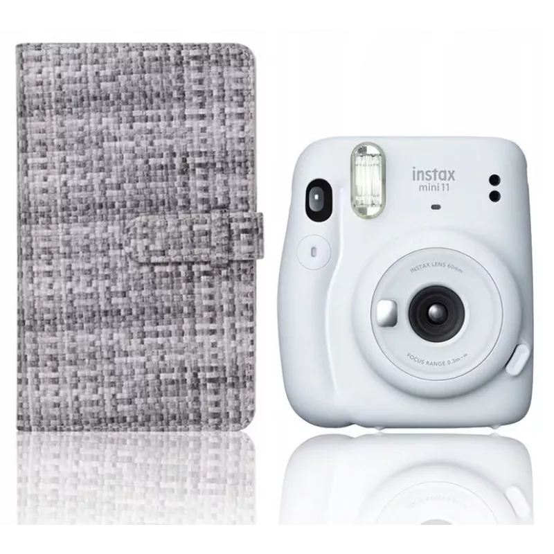 LOVEINSTANT Fotoalbumas Fuji Instax Mini 96 nuotraukoms – juodas PU odinis viršelis, 48 puslapiai, talpina 2 nuotraukas puslapyje – suderinamas su Instax Mini 40, 12, 11, 10, 9, 8, Evo, Liplay, Link
