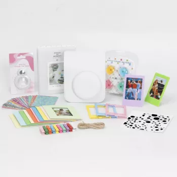 LOVEINSTANT 8-in-1 priedų rinkinys, skirtas Fujifilm Instax Mini 12 – balta