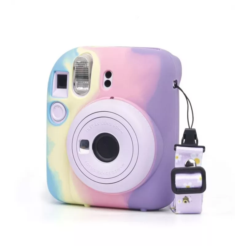 LOVEINSTANT Silicone Protective Case for Fujifilm Instax Mini 12 - Rainbow