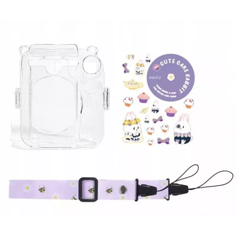 LOVEINSTANT Dėklas Fujifilm Instax Mini 12 - Sweet Rabbit su lipdukais