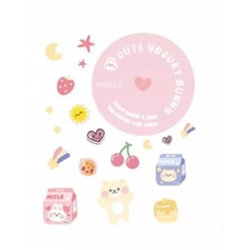 LOVEINSTANT Case Cover for Fujifilm Instax Mini 12 with Stickers - Yogurt Rabbit