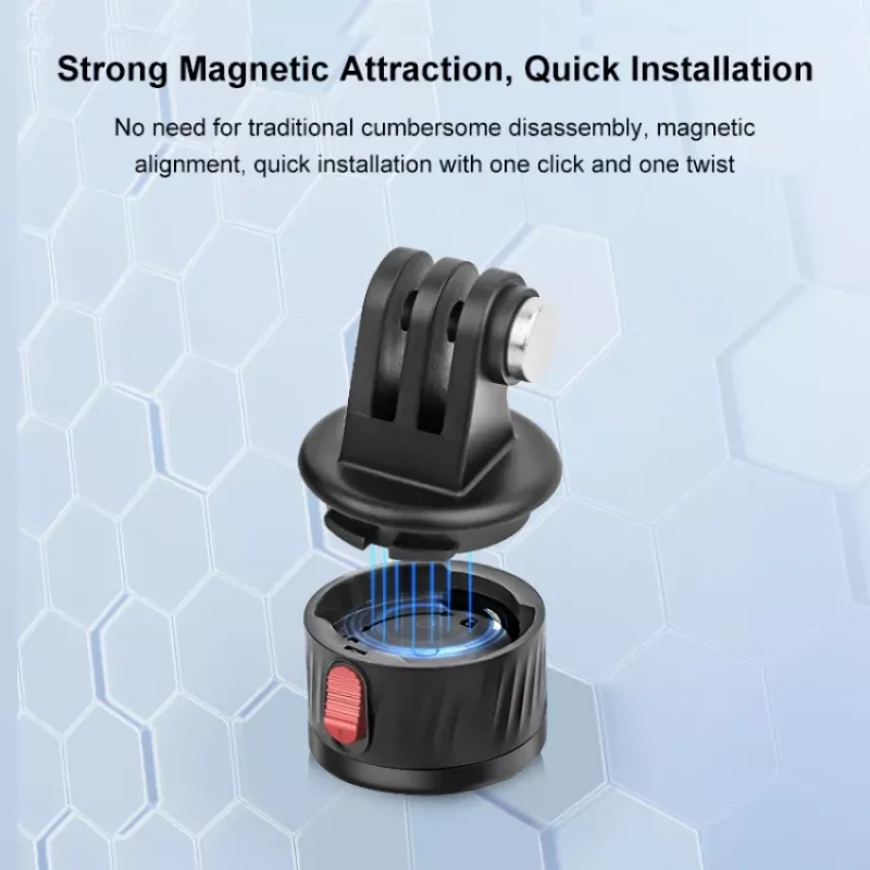 PULUZ Magnetinis greito atleidimo laikiklis su 1/4 inch sriegiu, skirtas GoPro Hero 11 10 9 8 7 6 5 4 / SJCAM / Xiaomi / DJI - PU708B
