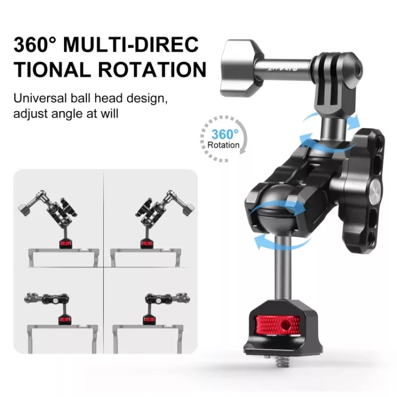 PULUZ Magic Arm 1/4 inch Mount for GoPro / SJCAM / Xiaomi / DJI / Insta360 PU842B