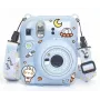 LOVEINSTANT apsauginis dėklas, skirtas Fujifilm Instax Mini 12 – Escape From Earth, mėlynas su blizgučiais, lipdukais ir nuotraukų kišene