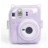 LOVEINSTANT apsauginis dėklas, skirtas Fujifilm Instax Mini 12 – Sweet Rabbit dizainas, purpurinis su blizgučiais, su lipdukais ir nuotraukų kišene